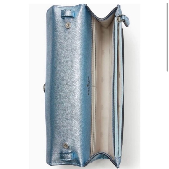 👜NWT Kate Spade Tinsel Flap Crossbody, retail $279, blue sparkle💙 - Picture 6 of 6